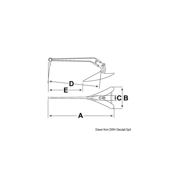 Original Lewmar Cqr Anchor 66 kg Galvanized - 01.145.64