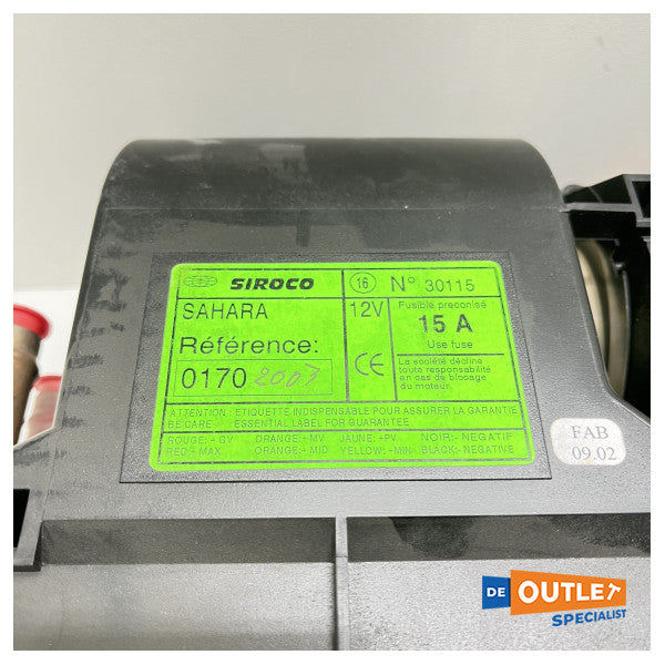 Sirocco Sahara B 12V varmeblæser sort 70W