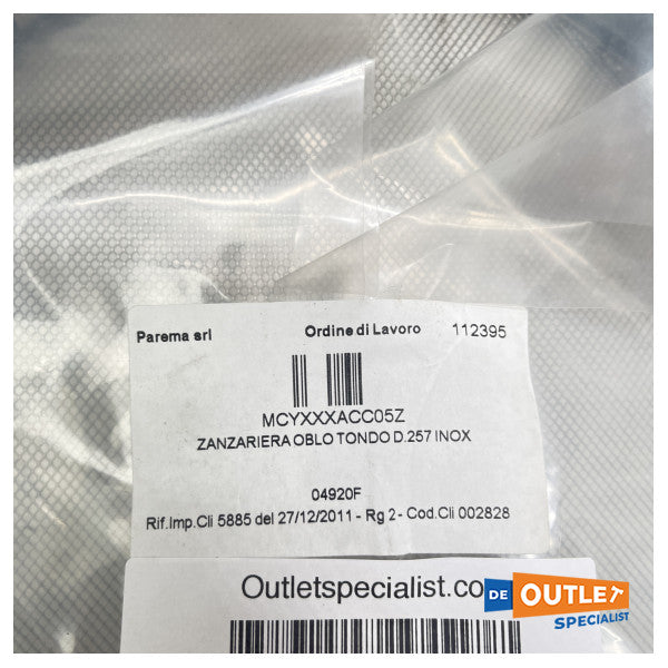 パレマ ステンレス蚊帳舷窓用 257 mm - 112395