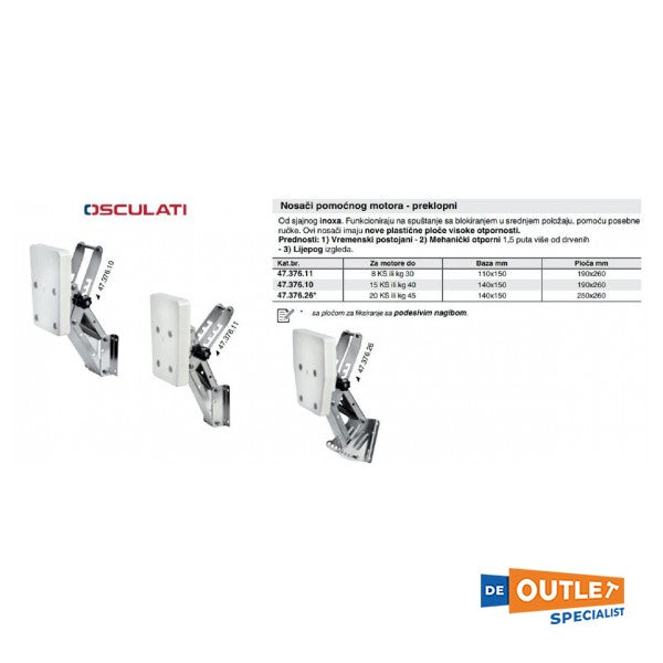 Osculati RVS buitenboordmotor steun max 15 PK - 4737610