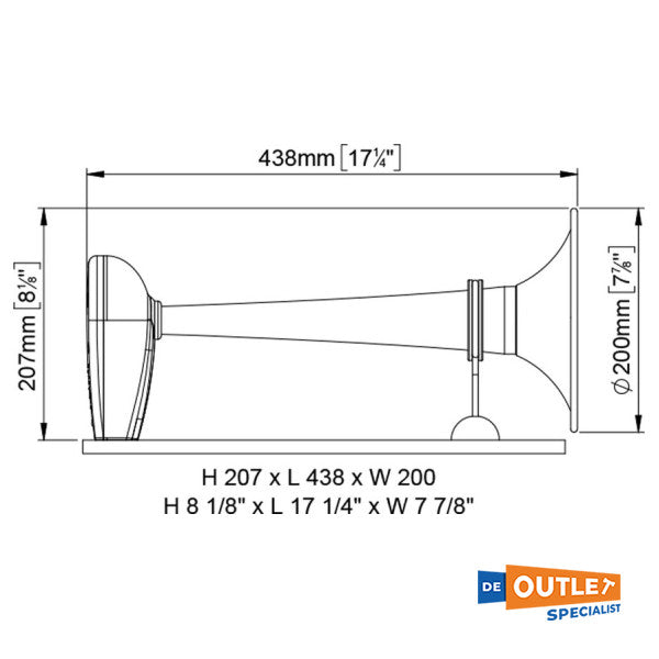 Marco PW -2BC air horn chromium 12/20M - 15000213