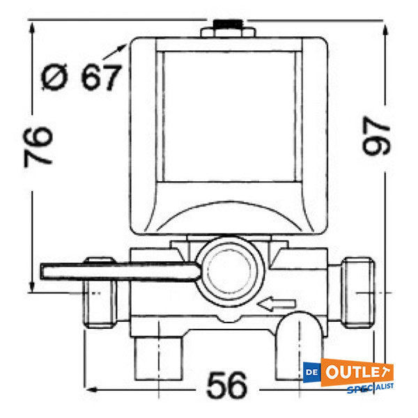 Osculati elektrisk ventil för bränsle 12V - 1740112