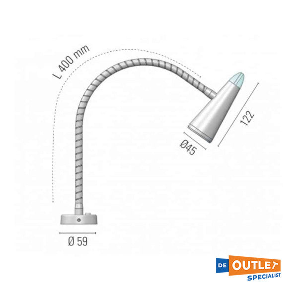Foresti Suardi Argo Mapp justerbar læselampe i rustfrit stål - 5075.FX.C