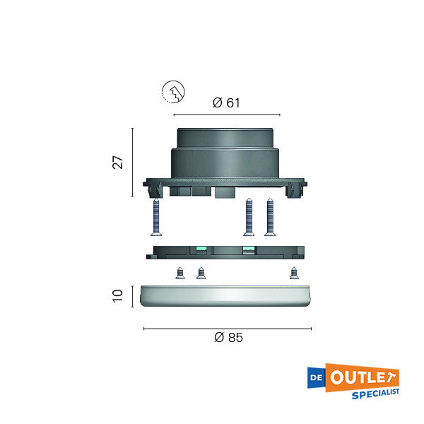 Foresti Suardi Aquarius 2 LED-Downlight-Strahler IP65 - 6000.I.12.10