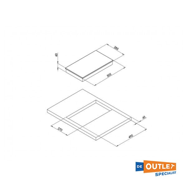 Can PT1356 Ceramic 2-burner hob built-in black