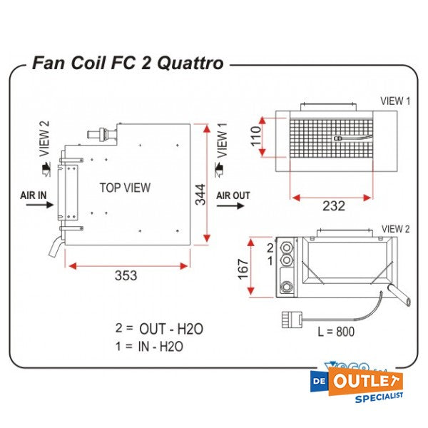 Climma 2000 BTU FC2 Quattro ventilokonvektor / klima uređaj 230V