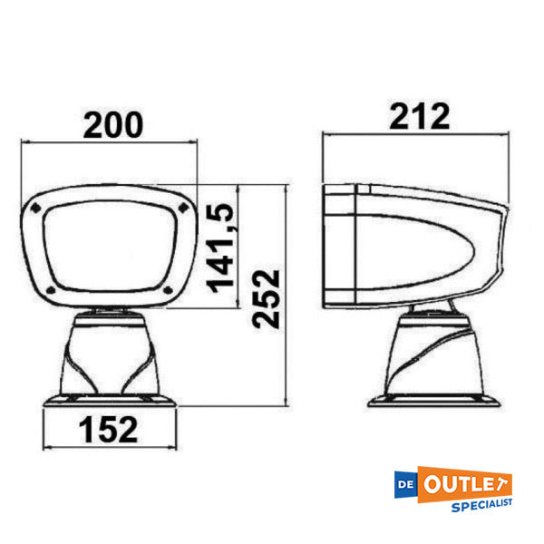 Osculati Classic Electric ajustable exterior de búsqueda de 24v - 13.225.24