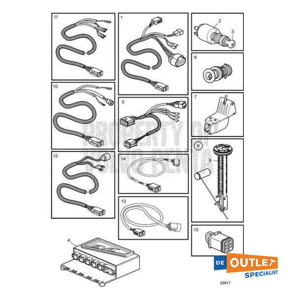 Cable de extensión Volvo Penta EVC 3 metros - 888248