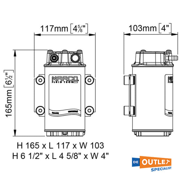 Marco M1 24V Marine Air Horn Compressor - 135.000 13