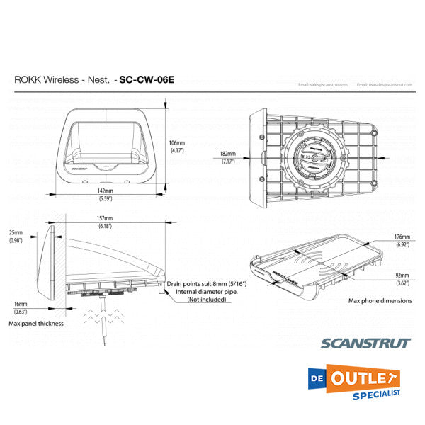 Scanstrut Wireless Build-in Charger Unit-SC-CW-06E