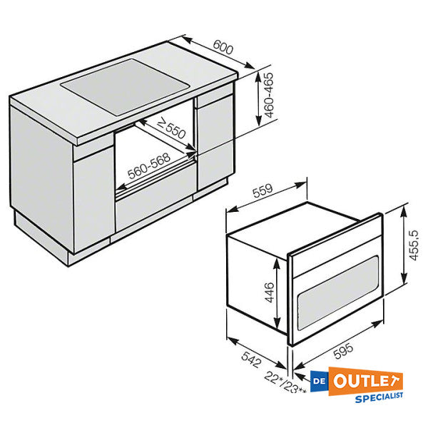 Miele H6200BM Combi -Mikrowelle | Grill - H 6200 BM / Hinweis: 110 V