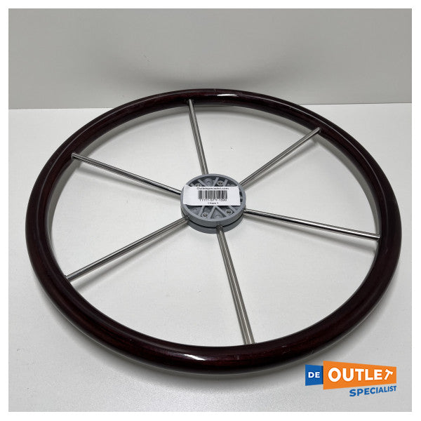 Stazo Type 17 6 ​​-Spoke rustfritt stålratt med teak 54 cm - 1599