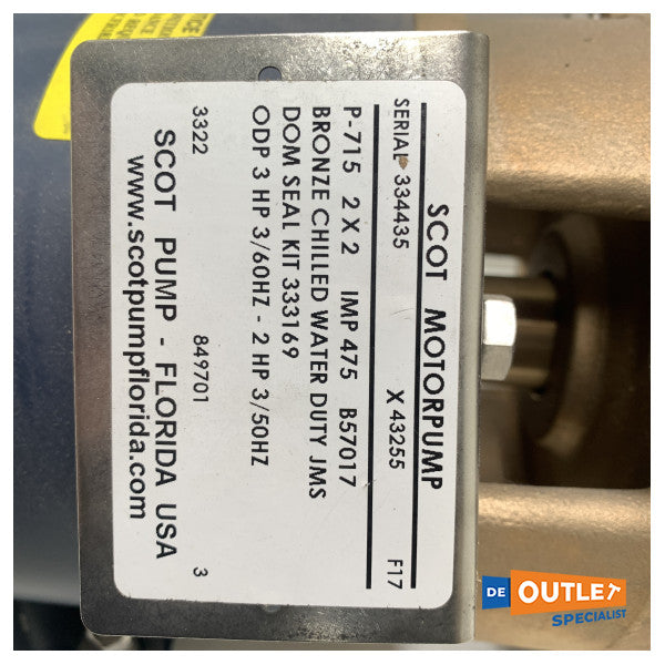 Dometic Scot P715 海水チルド空調ポンプ 230V - B57017