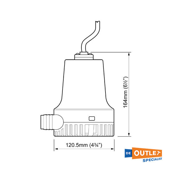 Whale Orca 2000 electric bilgepump 24V 126 L min - BE2004