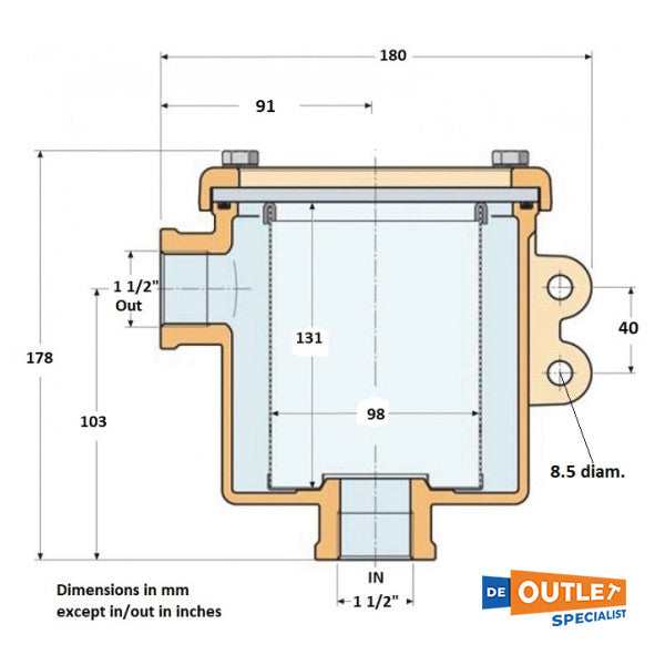 Guidi Rohwassersieb Nickel Bronze 1 1/5 Zoll - 1162