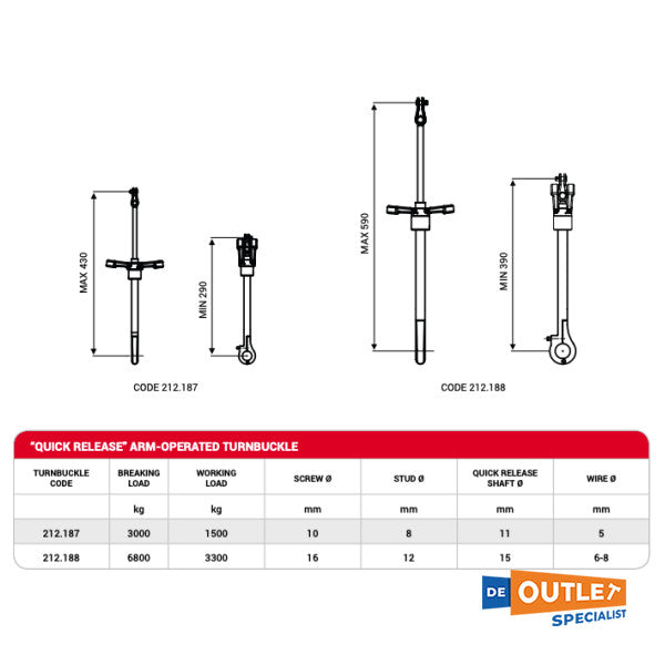 NEMO Tensor ajustable de acero inoxidable - 212.187