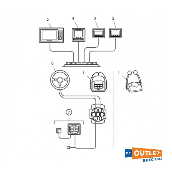 ボルボ ペンタ EVC シングルレバー コントロールハンドル トップマウント - 21275312