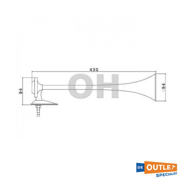 Hollex RVS316 luchthoorn met buiskap - 21528