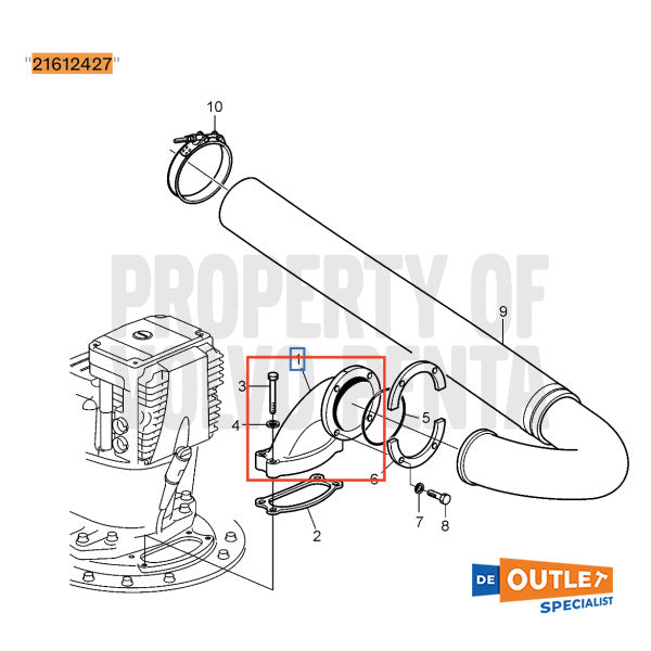 Volvo Penta ips Abgasbogen Bronze - 21612427