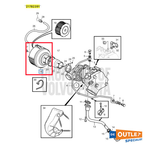 Volvo Penta TamD31M Air Filter Used - 21782391