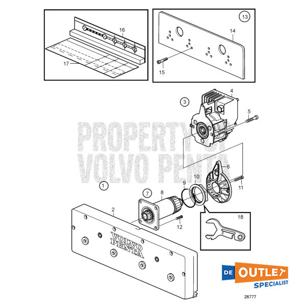 Volvo Penta IS600 automatische Abfangvorrichtung komplett 12/24V - 21875622