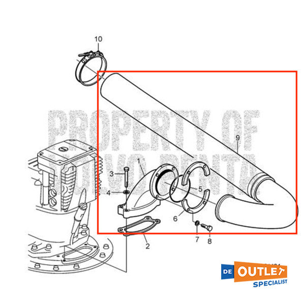 Volvo Penta IPS Auspuffschlauch Kit mit Ellbogen - 22896518