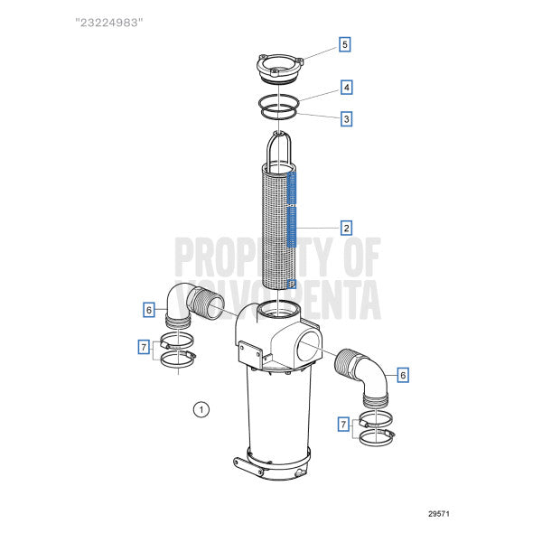 Volvo Penta 2.5 pulgadas de agua de agua de mar | Kit de filtro - 23224983