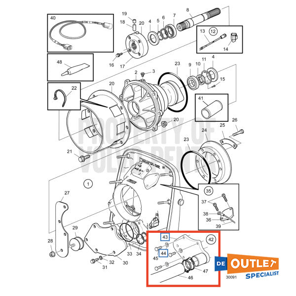 Volvo Penta Exhaust Block -Off Kit for Krikasset - 23536245