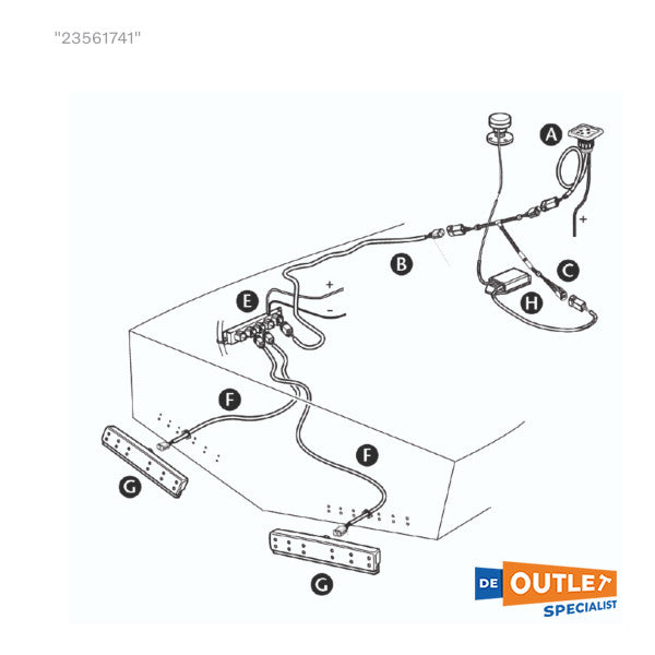6-полюсен кабел Volvo Penta за тримерни табла BTS300 и 450 - 23561741
