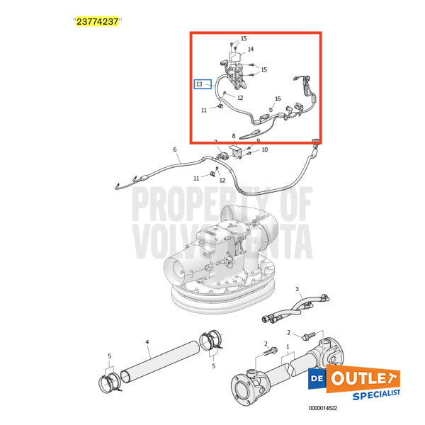 Volvo Penta IPS EVC 2.0 Kabelska tkalačka tkalačka razina - 23774237