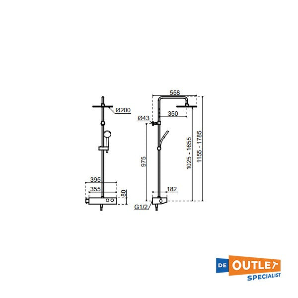 Qisani Rainshower SmartControl Continental Puch Shower System - 253747