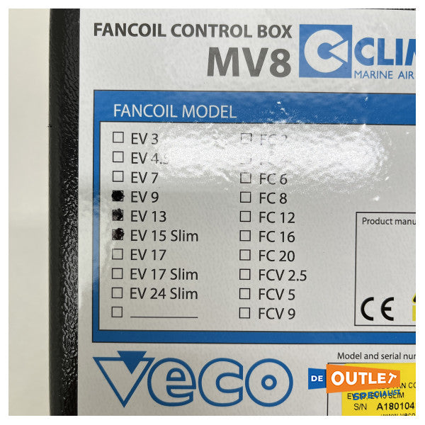 Veco Climma V8-EVA9-EVA13-EVA15S μονάδα ελέγχου fan-coil - MV8EV913