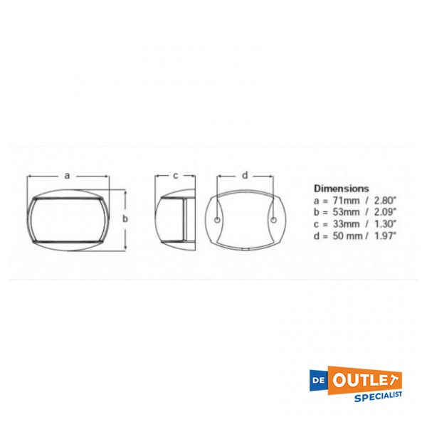 Hella Naviled compact, zwart, 2NM, SB navigatieverlichting