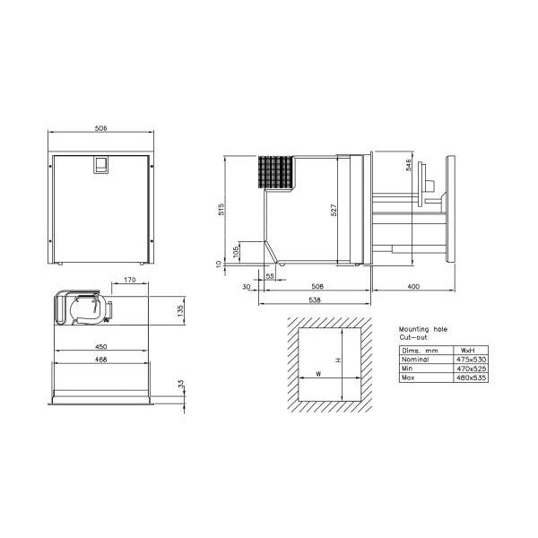 ISotherm DR65 65L Compressor DRAWER Refrigerator 12/24V - 3065BA2C00000RV