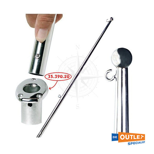 Osculati stainless steel flagpole with holder - 35.392.01