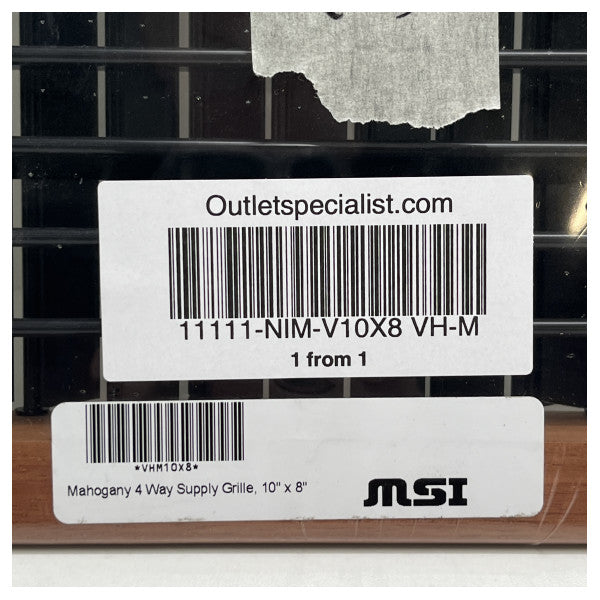 Dometic MSI 10 x 8-tums utloppsgaller för luftkonditionering Mahogny - V10X8 VH-M