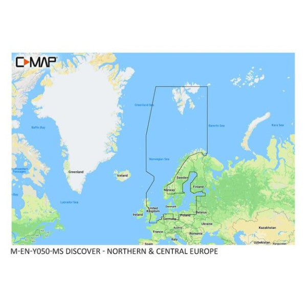 C-map Central y del norte de Europa Sea Map-en-Y050 Max-N+