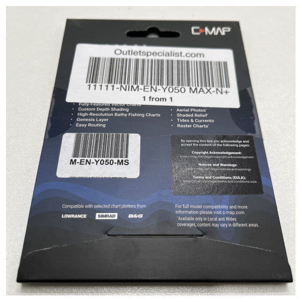 C-map Central y del norte de Europa Sea Map-en-Y050 Max-N+