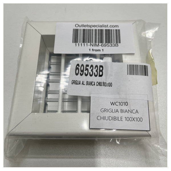 Uflex WC1010 luftventil för luftkonditionering 100 x 100 mm vit - 69533B