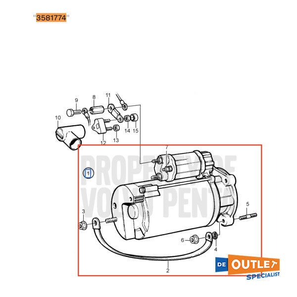 Volvo Penta TamD31M Starter Motor Used - 3581774