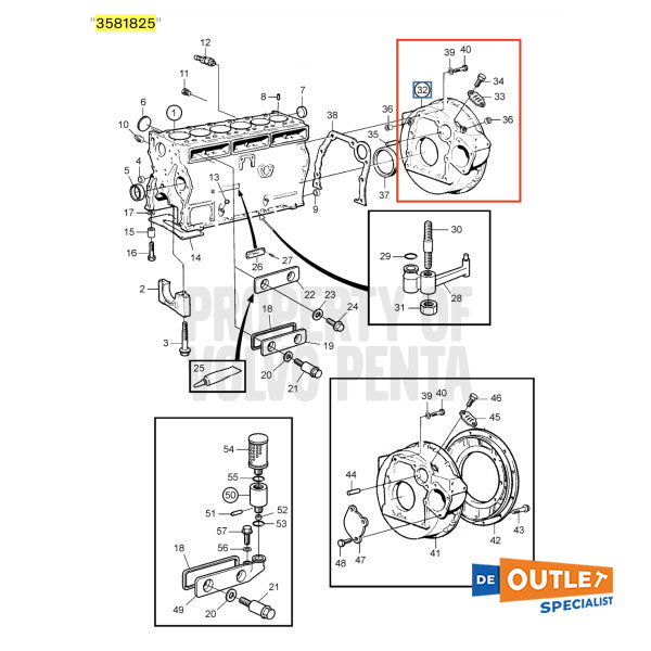 Volvo Penta Tamd31m Flywielhuis verwendet - 3581825