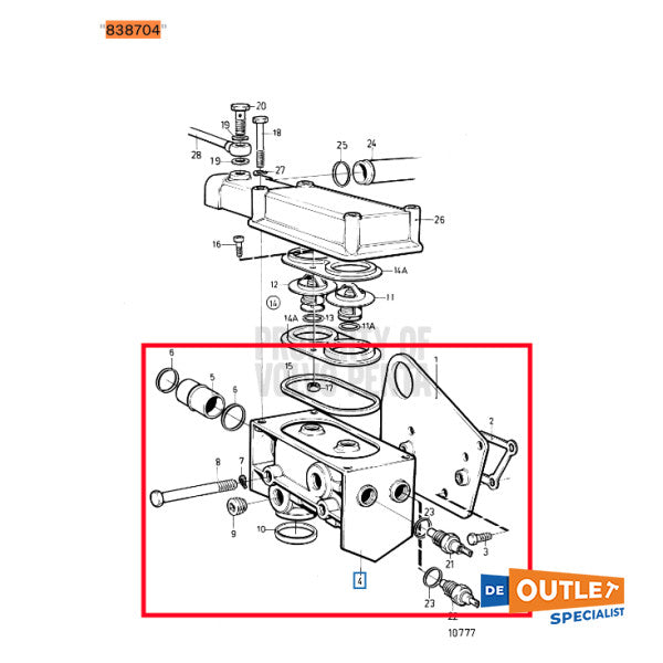 Volvo Penta TAMD31M thermostaathuis used - 838704