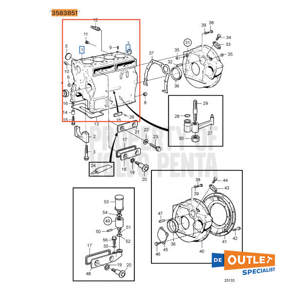 Volvo Penta TAMD31M Bloque de motor utilizado - 3583851