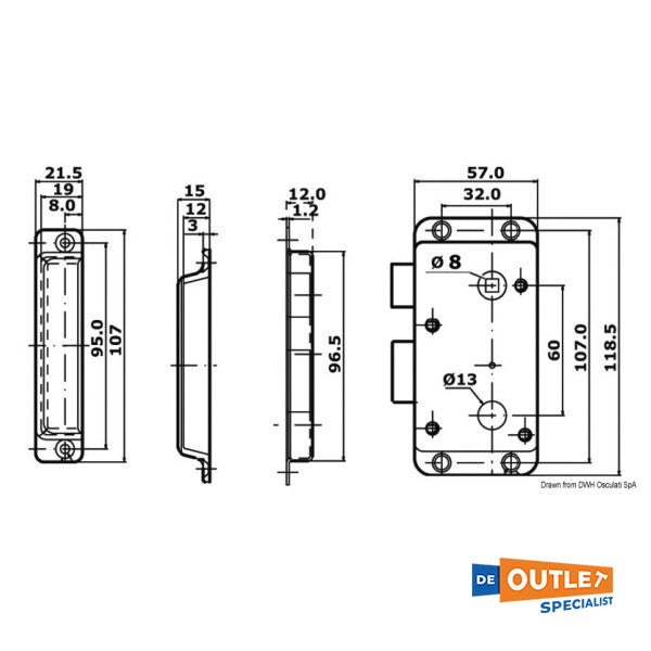 Дръжка за врата от неръждаема стомана със заключване - 38.129.52