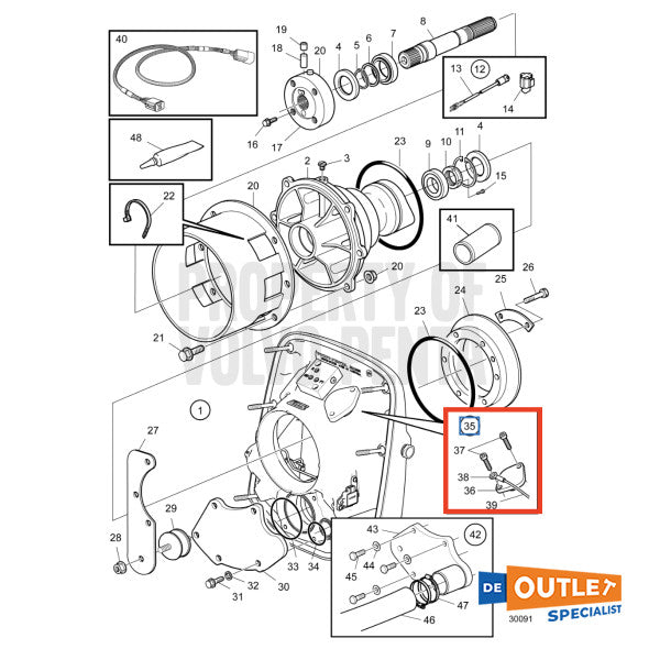 Volvo Penta Krikasset Flanch Kit - 3807366