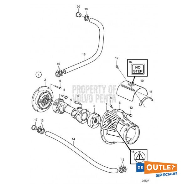 Arbre d'hélice Volvo Penta 742 mm - 381828