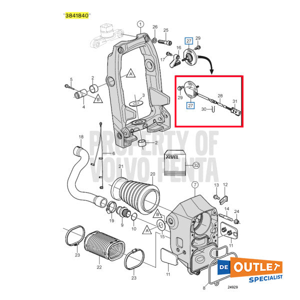 Volvo Penta Motor Trim Sterndrive Sensor - 3841840 - 21484383