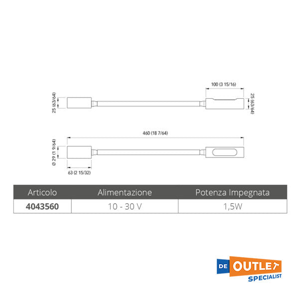 Quick Califfa verstellbare LED-Leseleuchte Chrom 12/24V