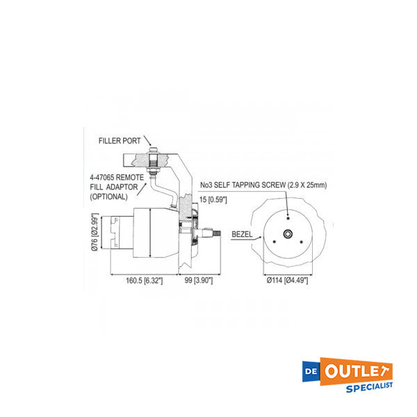 Ultraflex UP39R hidraulična pumpa za volan 39 cc