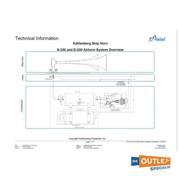 بوق هوائي بحري من الكروم الهوائي Kahlenberg S-330 20 - 75 م - 136 ديسيبل